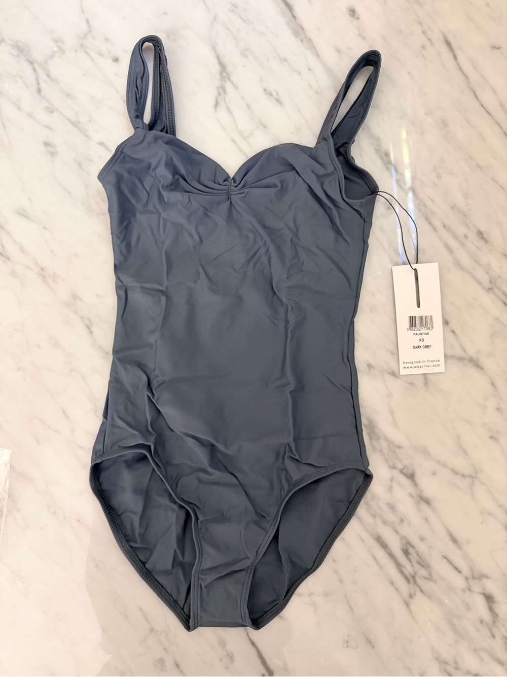NWT Wear Moi Faustine Ballet Leotard Dark Grey Adult Size XS